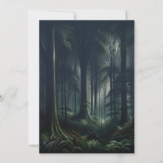 Donker bos bij Twilight Wedding Kaart (Achterkant)