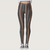 Donker bos bosland strepenontwerp leggings (Voorkant)
