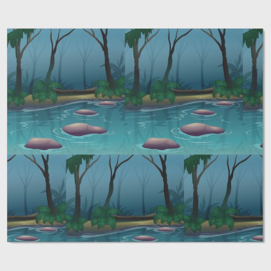 Donker bos cadeaupapier (Vlak)