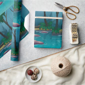 Donker bos cadeaupapier