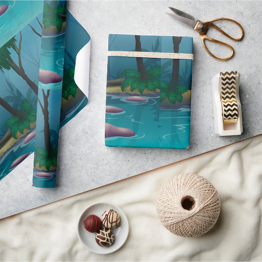 Donker bos cadeaupapier