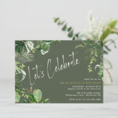 Donker bos groen tropisch thema elke leeftijd verj kaart (Staand voorkant)