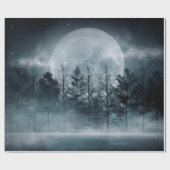 Donker bos. Grote donkere scène met bomen, grote m Cadeaupapier (Vlak)