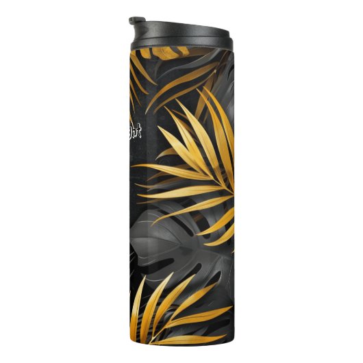 Donker bos met gouden hoogtepunten thermosbeker (Geroteerd rechts)