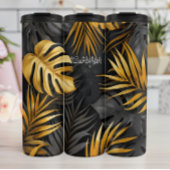 Donker bos met gouden hoogtepunten thermosbeker