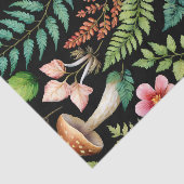 Donker bos Paddestoel Woodland Patroon Tissuepapier (Detail)