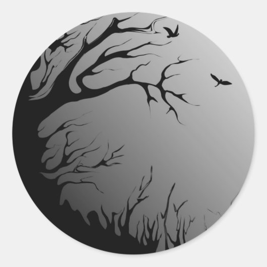 donker bos ronde sticker (Voorkant)