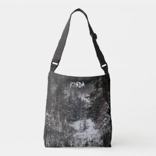 Donker bos Snowy Forest Canvas tas