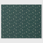 Donker bos | Winter Laurel Pattern Cadeaupapier (Vlak)