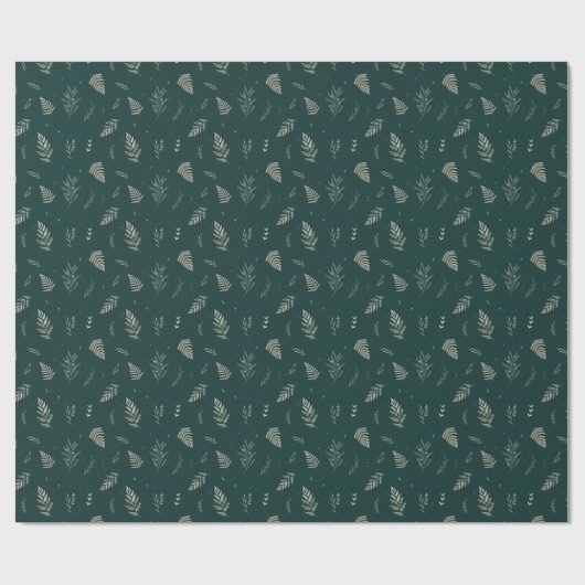 Donker bos | Winter Laurel Pattern Cadeaupapier (Vlak)