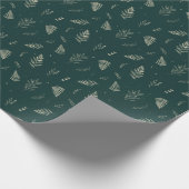 Donker bos | Winter Laurel Pattern Cadeaupapier (Hoek)