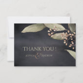 Donker botanisch groen rustiek dank u bedankkaart (Voorkant)