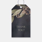 Donker botanisch groen  rustiek koppel cadeau cadeaulabel (Achterkant)