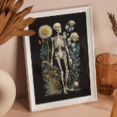 Donker botanisch skelet |  gotische anatomie poster