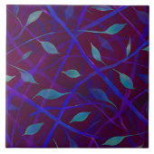 Donker Botanische Bourgondische juweel Bladerdek A Tegeltje (Voorkant)