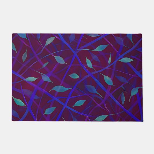 Donker Botanische Bourgondische juweel Toon geblad Deurmat (Voorkant)