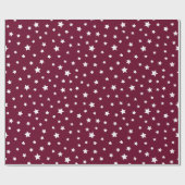 Donker Bourgogne met sterpatroon Cadeaupapier (Vlak)