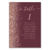 Donker Bourgogne Roos Goud Glitter Bruiloft Kaart (Voorkant)