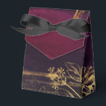 Donker Bourgondi en Goud Bedankdoosjes<br><div class="desc">Schitterende vintage favor doos met accenten in bourgondi en goud.</div>