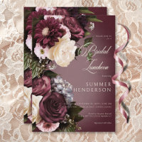 Donker Bourgondië & Cream Blur Floral Bridal Lunch