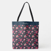 Donker Bourgondië en Roze Tote Bag (Voorkant)