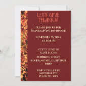 Donker Bourgondisch Thanksgiving Diner Herfstfeest Kaart (Voorkant)