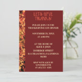 Donker Bourgondisch Thanksgiving Diner Herfstfeest Kaart (Staand voorkant)