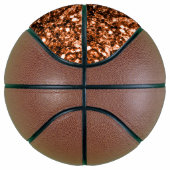 Donker brons faux glitter sparkle Monogram naam Basketbal (Rechts)