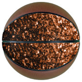 Donker brons faux glitter sprankelt bling basketbal (Voorkant)