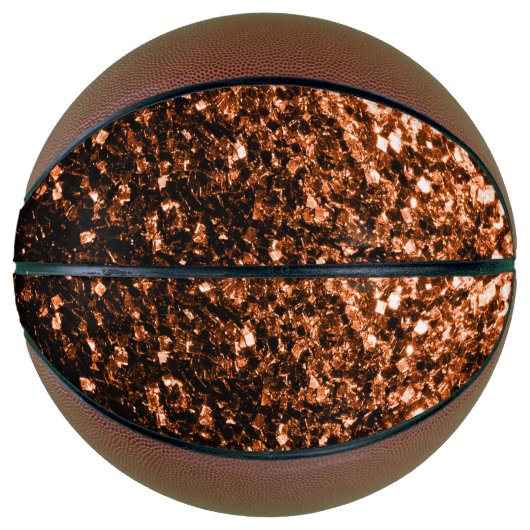 Donker brons faux glitter sprankelt bling basketbal (Voorkant)