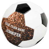 Donker brons glitter sprankelt Jouw naam Team Voetbal (Drie kwart)