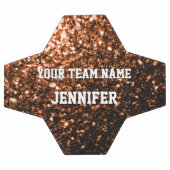 Donker brons glitter sprankelt Jouw naam Team Voetbal (Enkel)