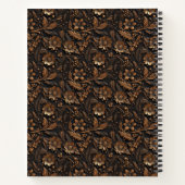 Donker Brons in reliëf gemaakt Floral Notitieboek (Achterkant)