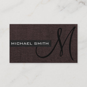 Donker bruin Canvas Elegant Monogram Visitekaartje
