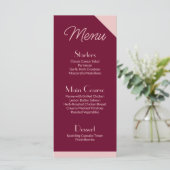 Donker Burgundy Licht Roze - Hart Plat Menu (Staand voorkant)