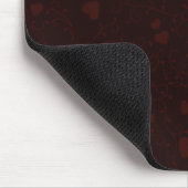 Donker Burgundyrood Romantisch Hartpatroon Muismat (Hoek)