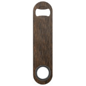 Donker Cacao Bruin Rustiek Chic Hout Grain Patroon Speed Flessenopener (Achterkant)