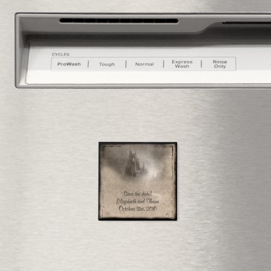  donker Castle Gothic Save the Date Magneet (Insitu (Vaatwasser))