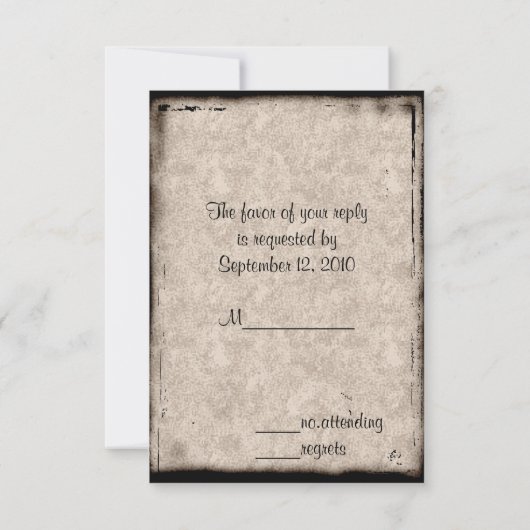  donker Castle Gothic Wedding RSVP (Achterkant)