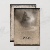 donker Castle Gothic Wedding RSVP (Voorkant / Achterkant)