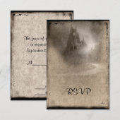 donker Castle Gothic Wedding RSVP Kaartje (Voorkant / Achterkant)