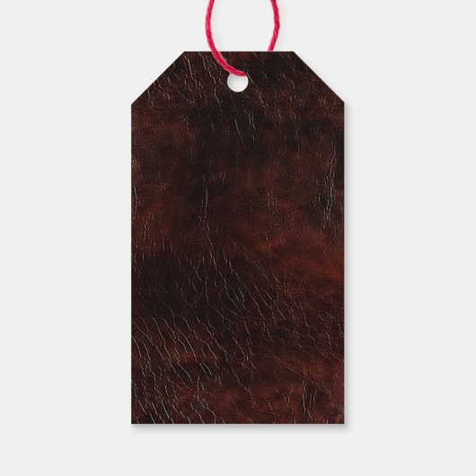 Donker chocolade bruin leer cadeaulabel (Achterkant)
