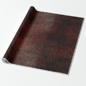 Donker chocolade bruin leer cadeaupapier (Uitgerold)