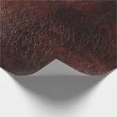 Donker chocolade bruin leer cadeaupapier (Hoek)