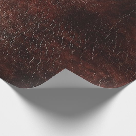 Donker chocolade bruin leer cadeaupapier (Hoek)
