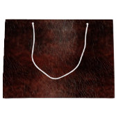 Donker chocolade bruin leer groot cadeauzakje (Voorkant)