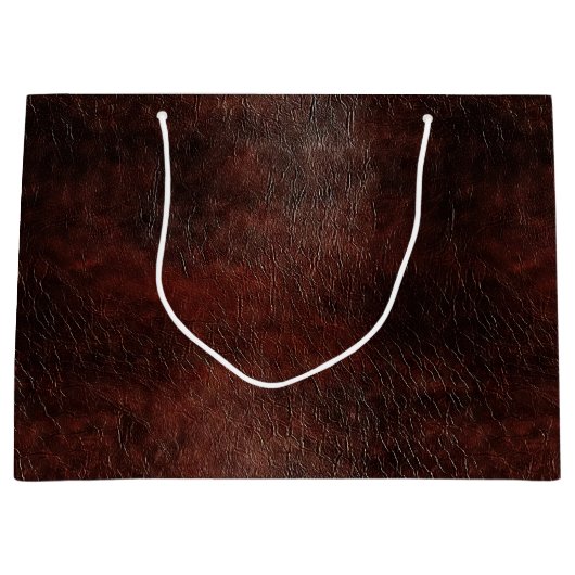 Donker chocolade bruin leer groot cadeauzakje (Voorkant)