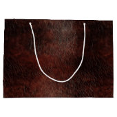 Donker chocolade bruin leer groot cadeauzakje (Achterkant)