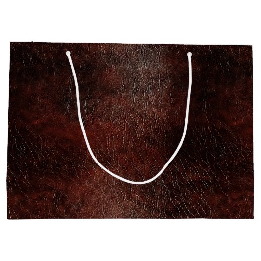 Donker chocolade bruin leer groot cadeauzakje (Achterkant)