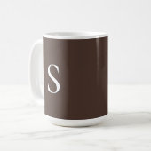 Donker Chocolade Bruin Stijlvol Minimalistisch Mon Koffiemok (Voorkant links)